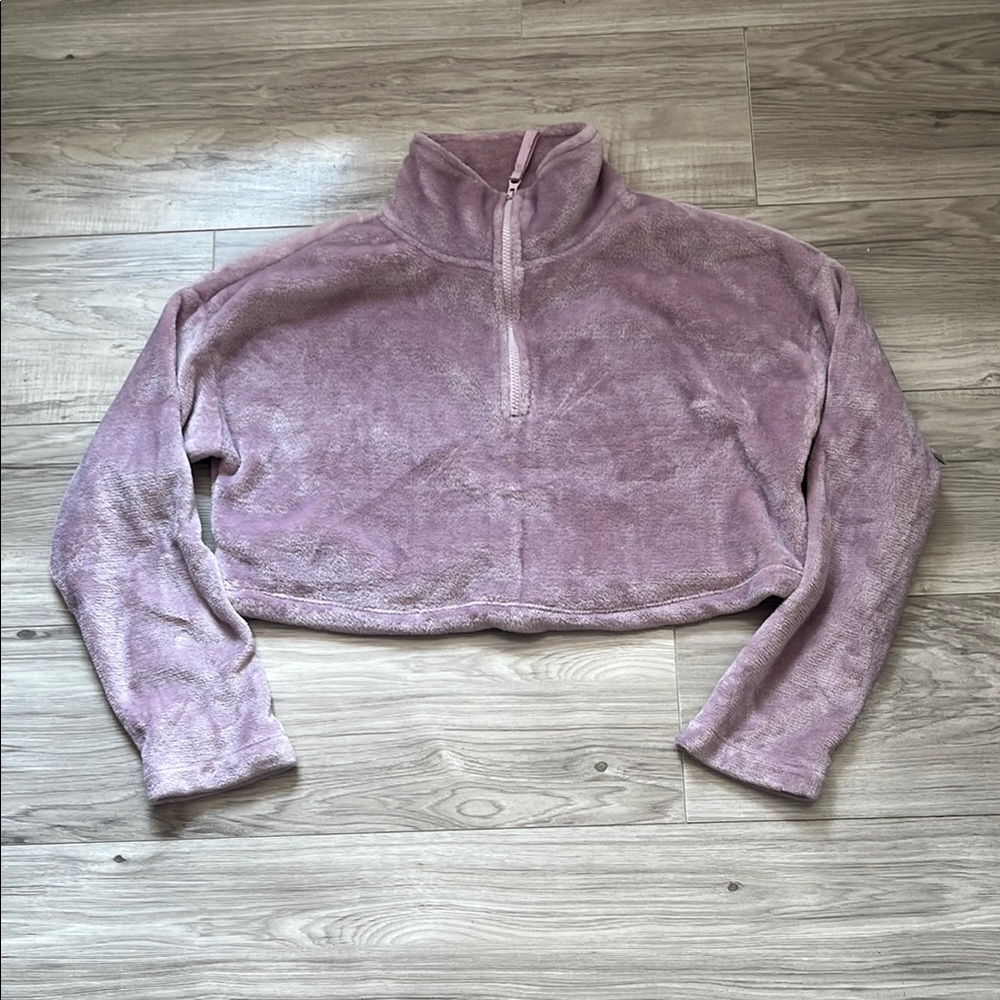 Urban Outfitters Purple Cropped Long Sleeve Hoodie